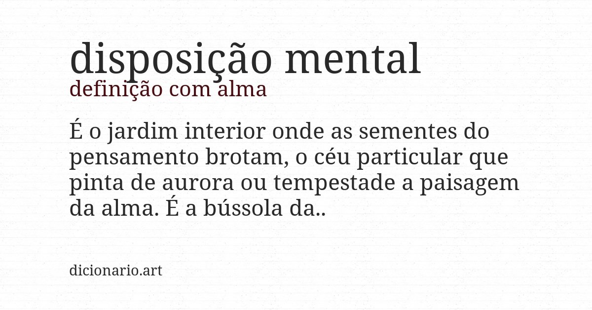 Definição com alma de disposição mental
