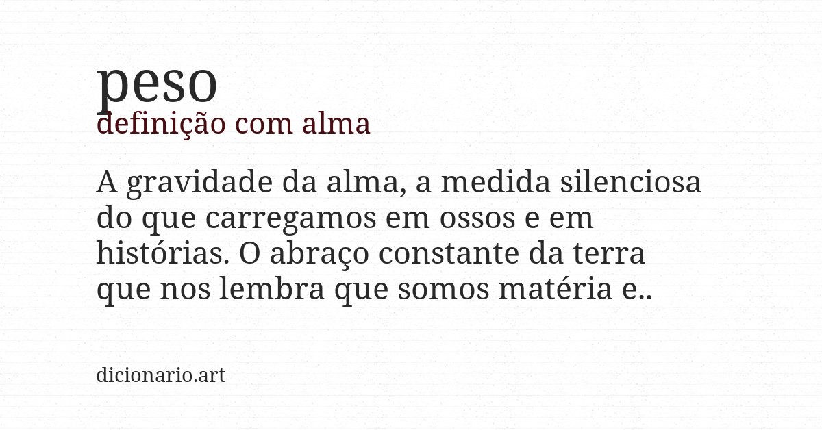 Definição com alma de peso