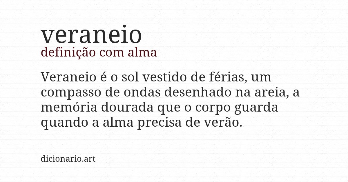 Definição com alma de veraneio