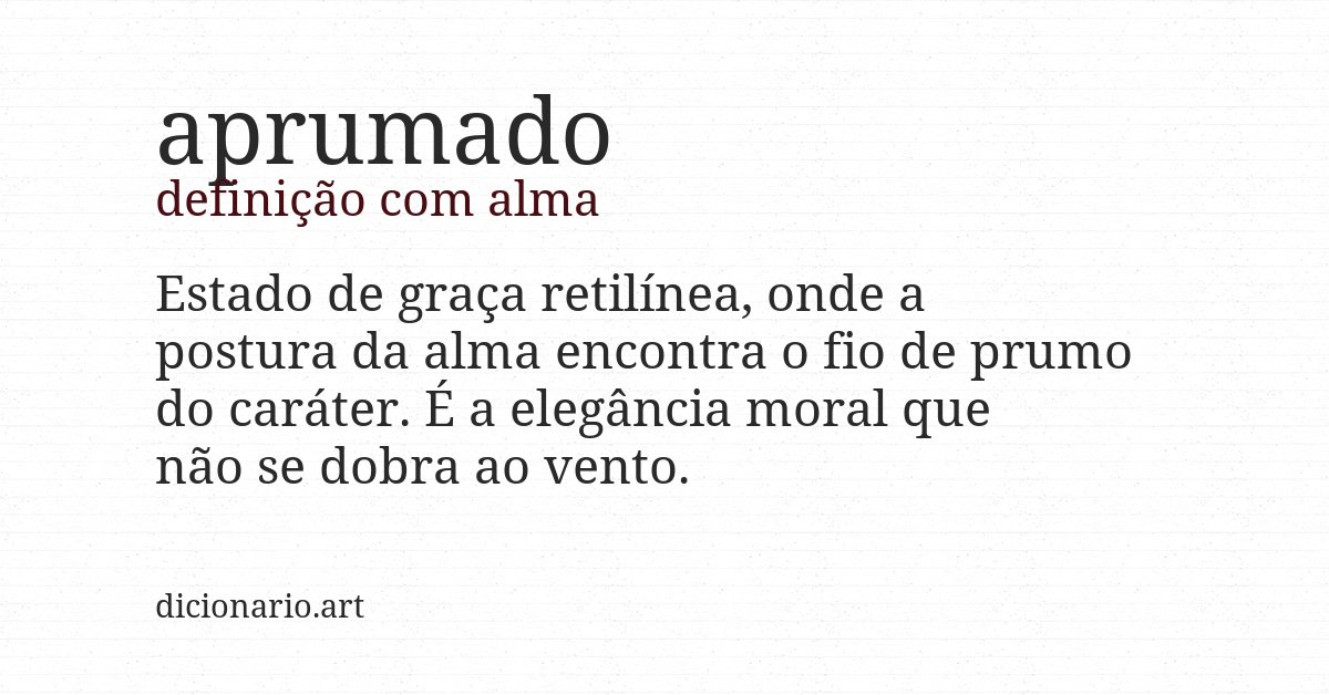 Definição com alma de aprumado