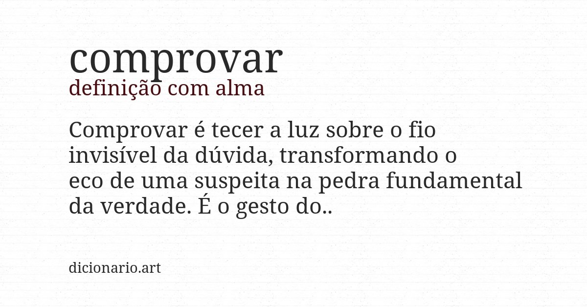 Definição com alma de comprovar