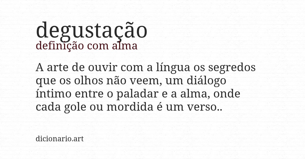 Definição com alma de degustação