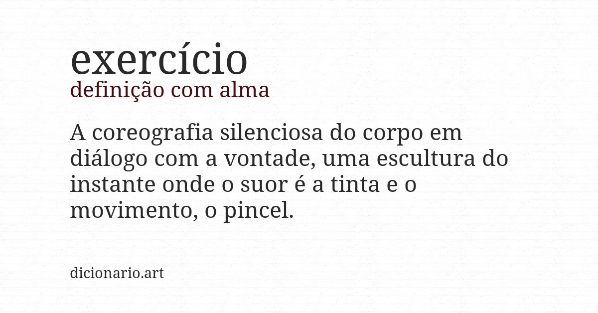 Definição com alma de exercício
