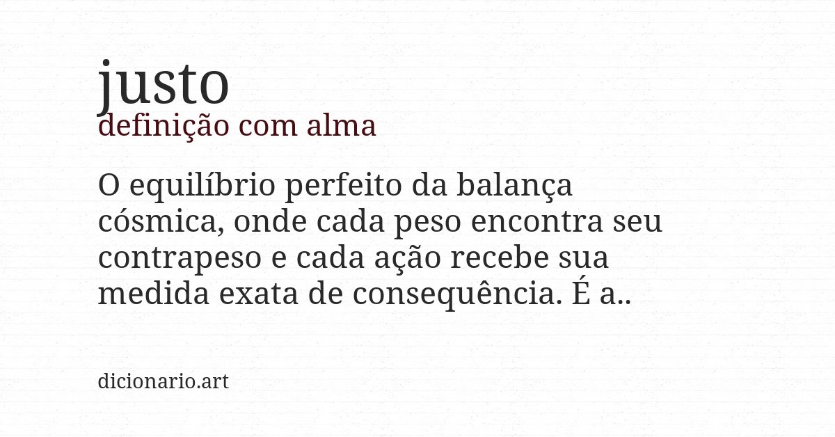 Definição com alma de justo