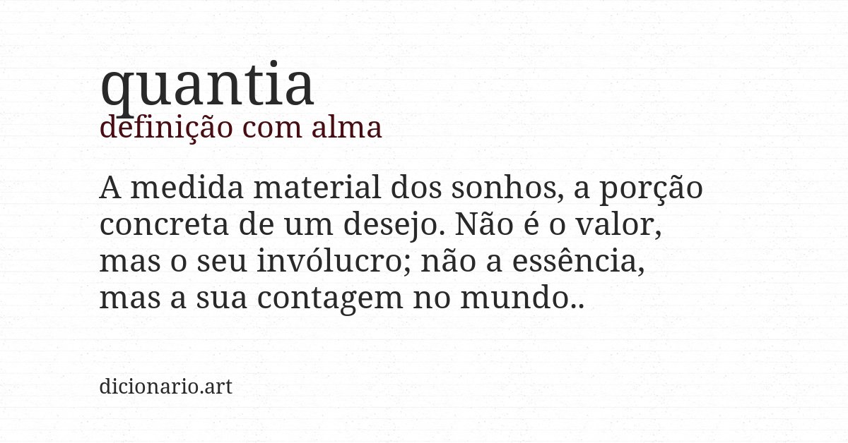 Definição com alma de quantia