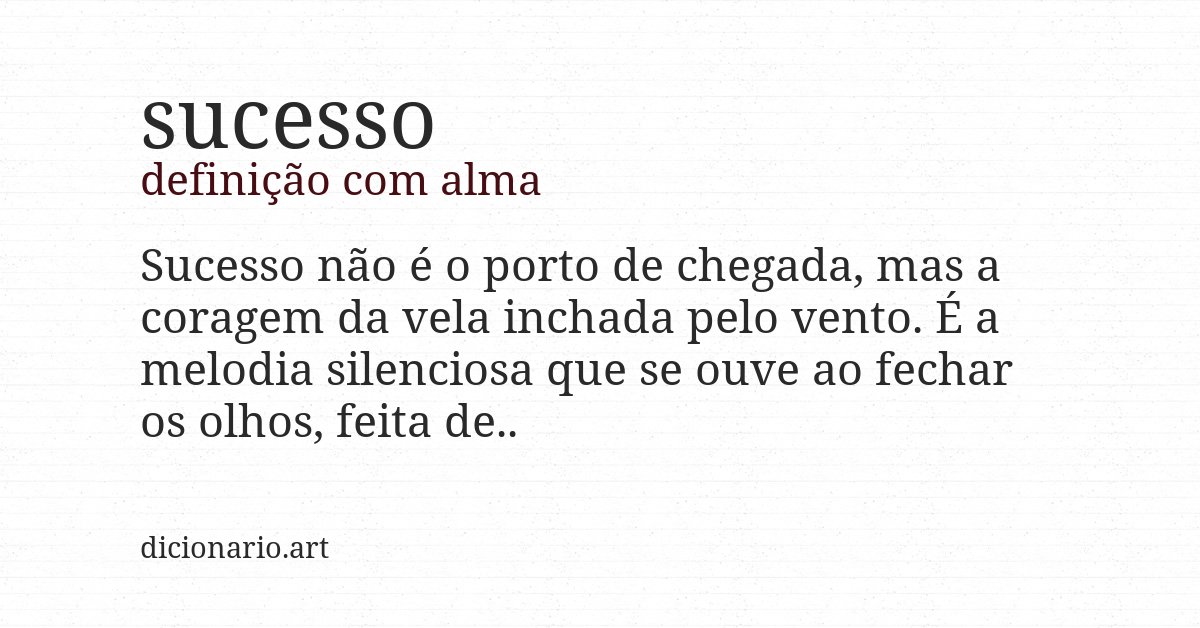 Definição com alma de sucesso