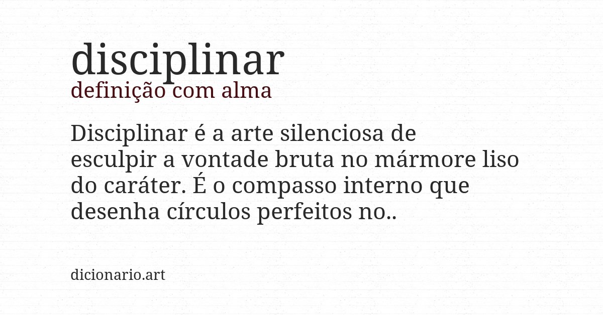 Definição com alma de disciplinar