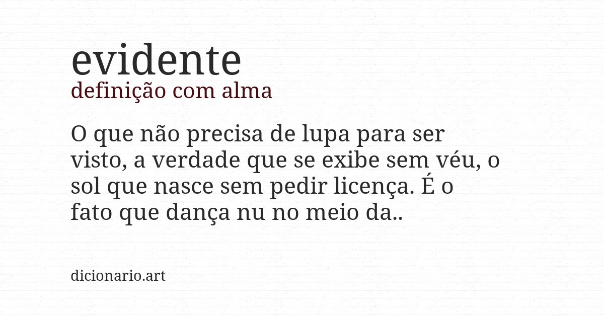 Definição com alma de evidente