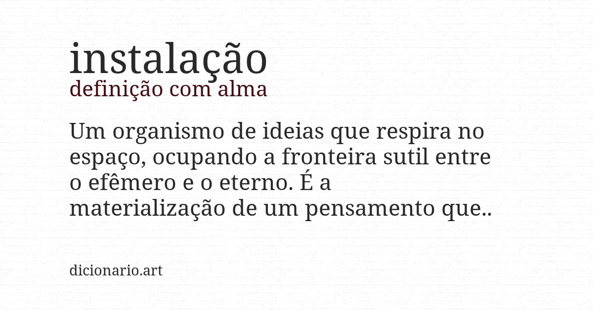 Definição com alma de instalação