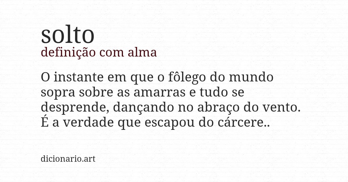 Definição com alma de solto