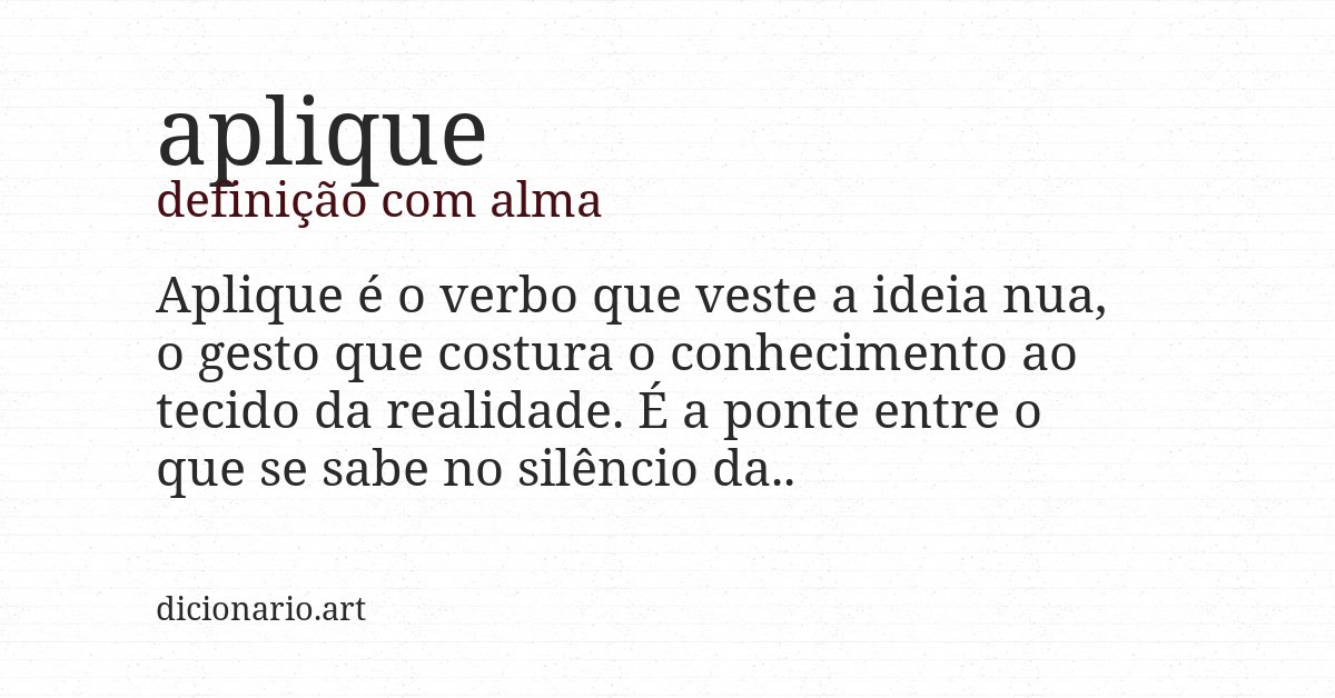 Definição com alma de aplique