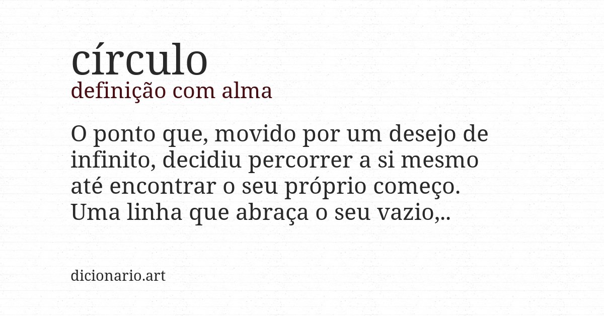 Definição com alma de círculo