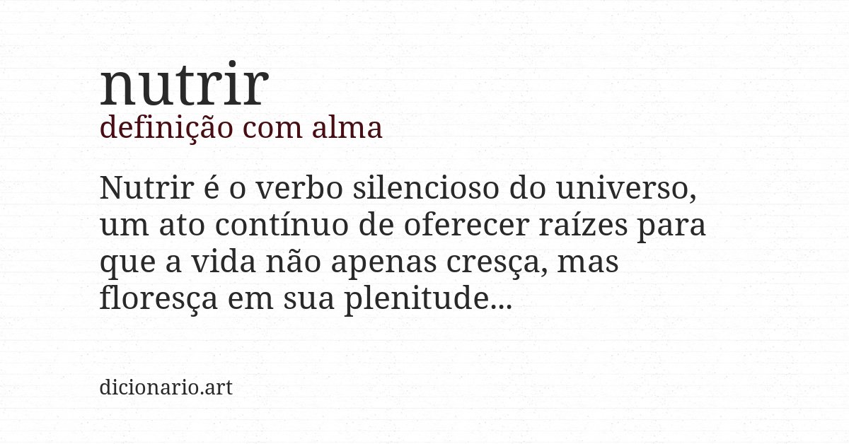 Definição com alma de nutrir