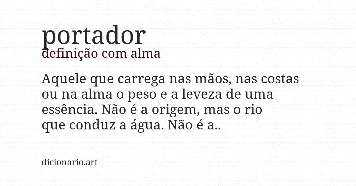 Definição com alma de portador