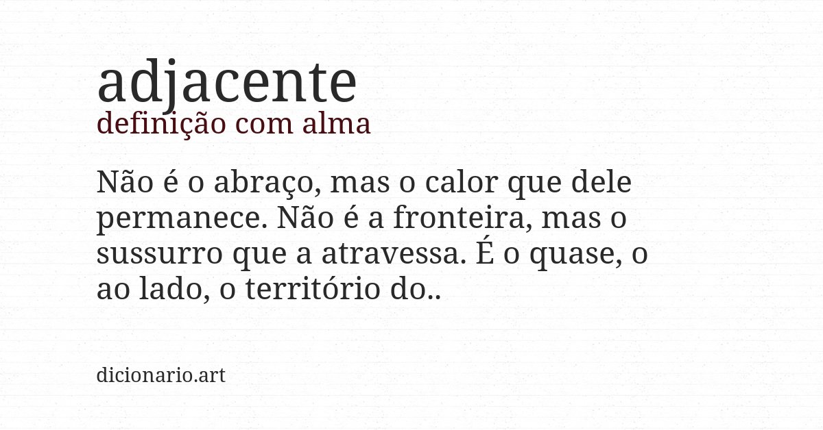 Definição com alma de adjacente