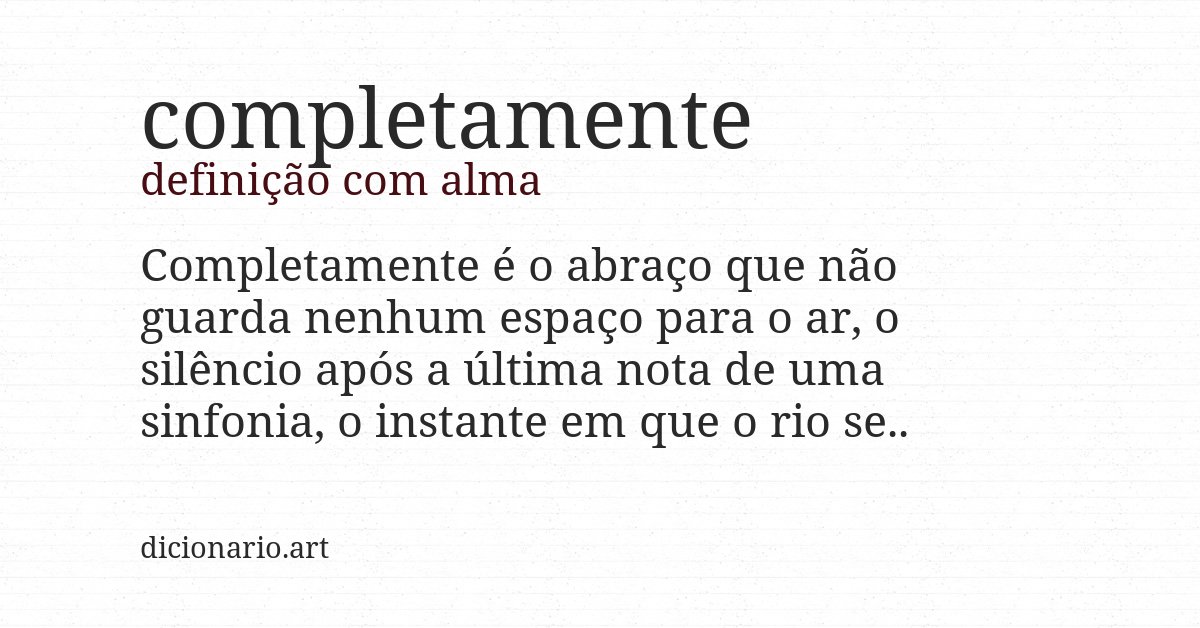 Definição com alma de completamente