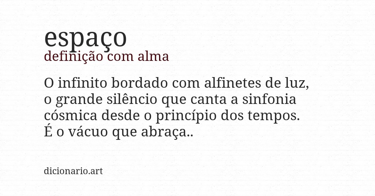 Definição com alma de espaço