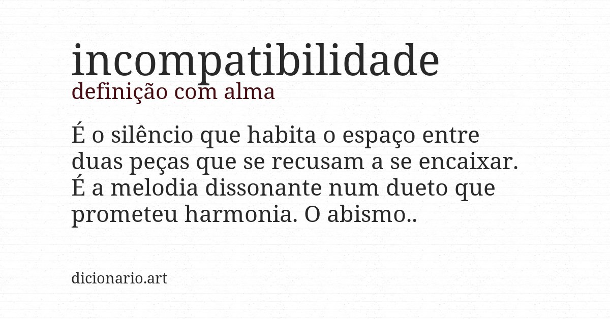 Definição com alma de incompatibilidade
