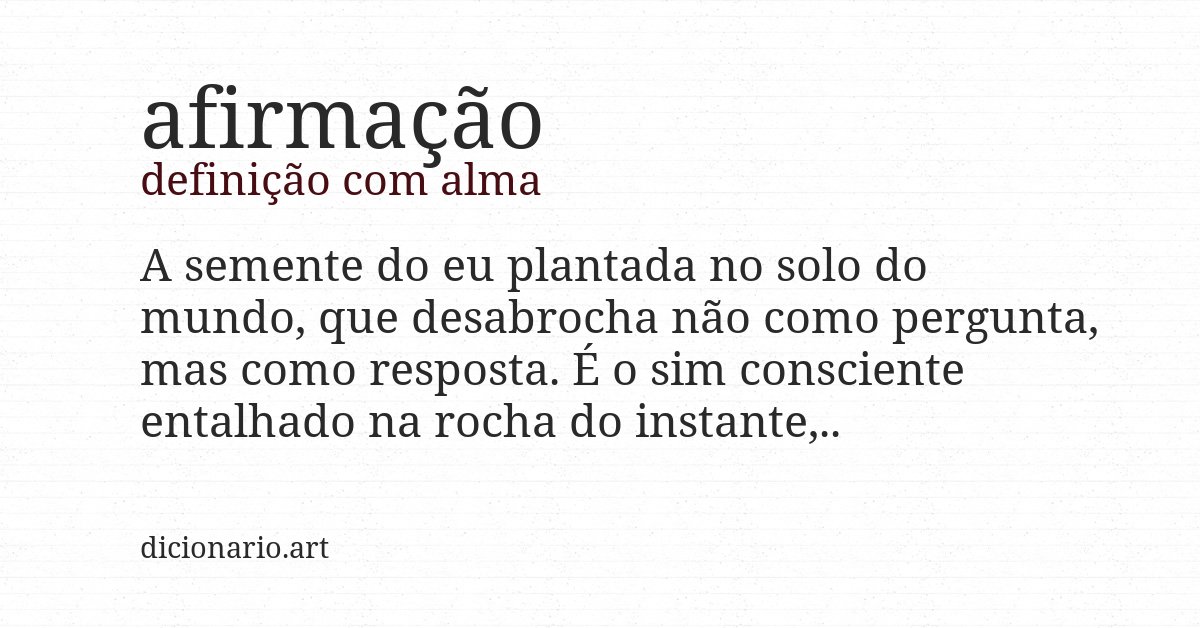 Definição com alma de afirmação