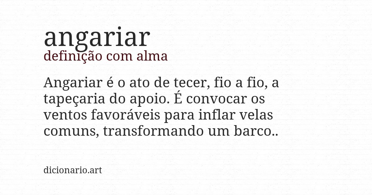 Definição com alma de angariar