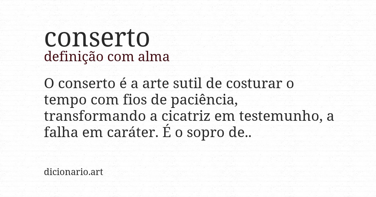 Definição com alma de conserto