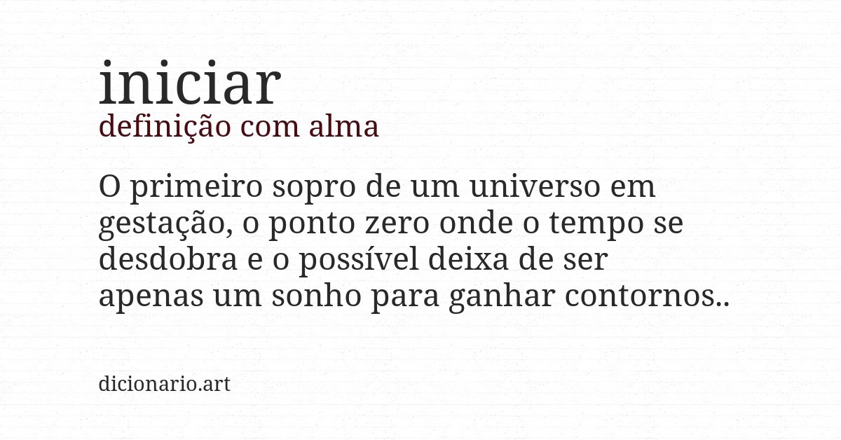 Definição com alma de iniciar