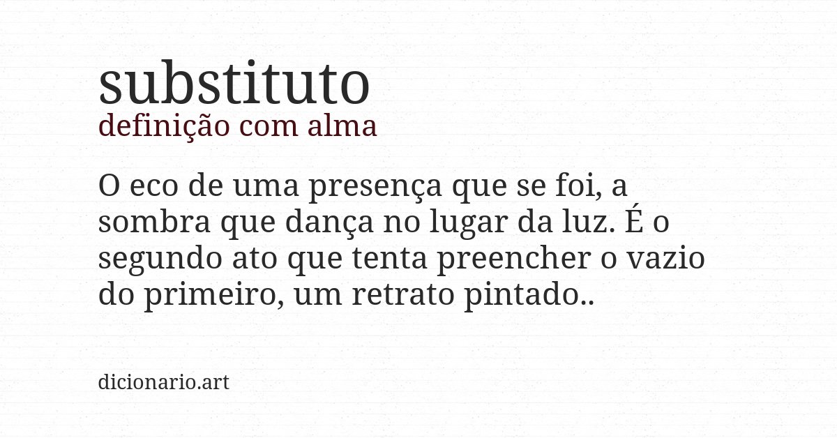 Definição com alma de substituto