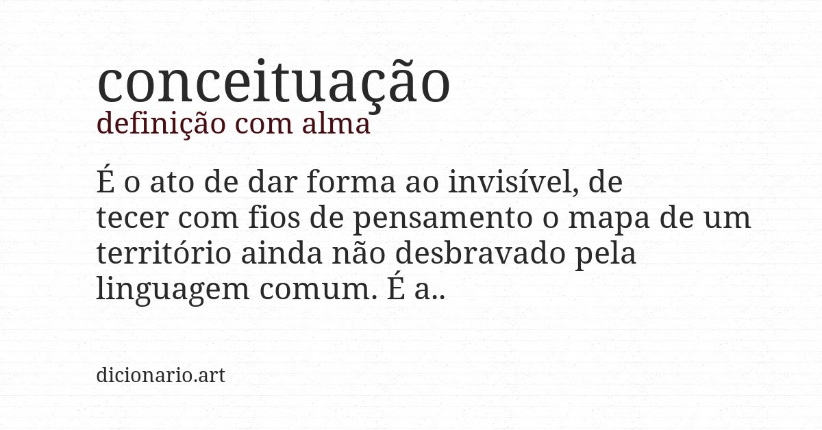 Definição com alma de conceituação