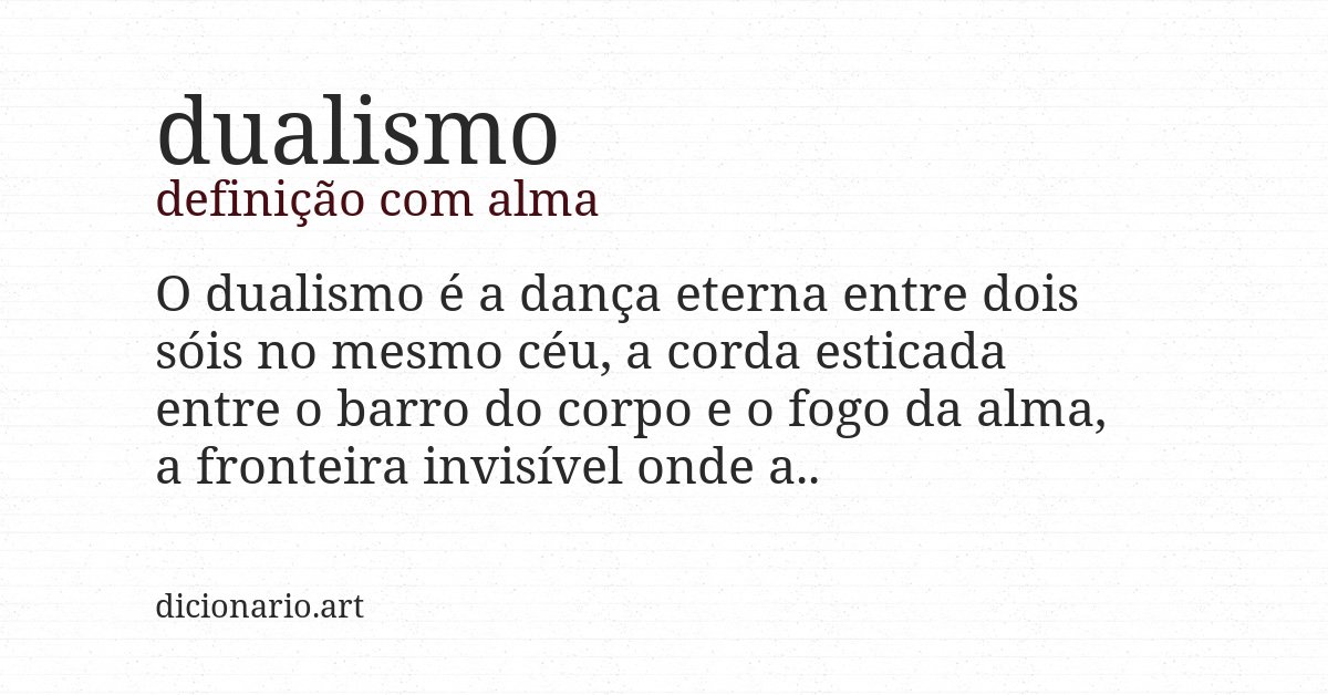 Definição com alma de dualismo