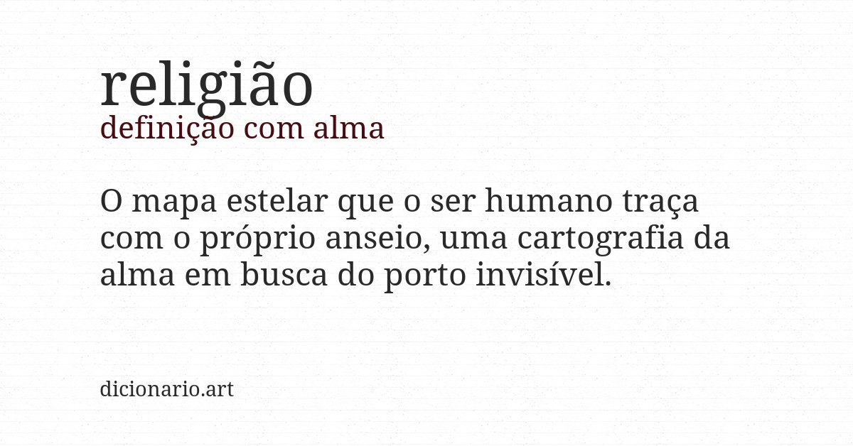Definição com alma de religião