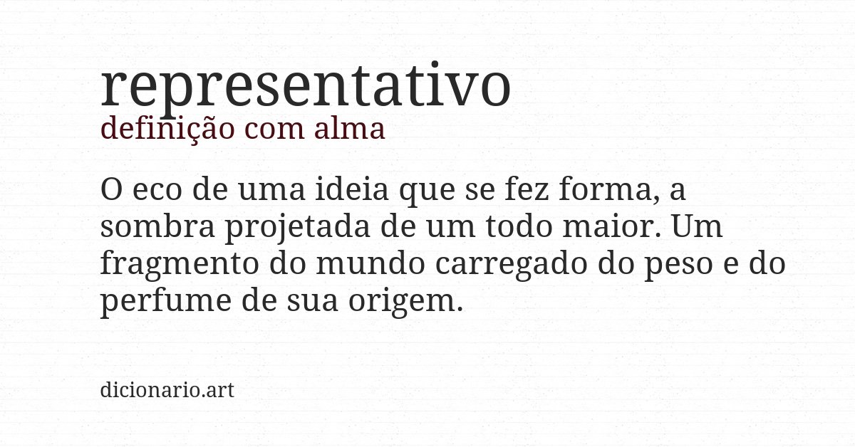 Definição com alma de representativo