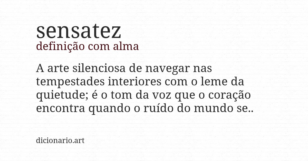 Definição com alma de sensatez