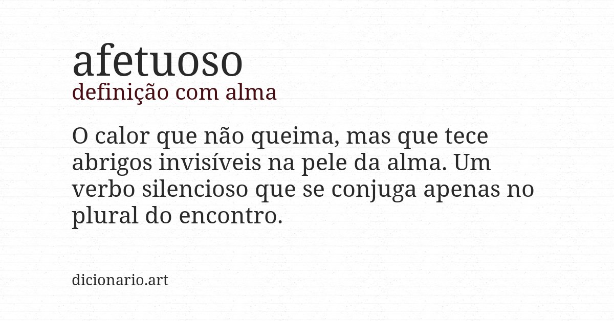 Definição com alma de afetuoso