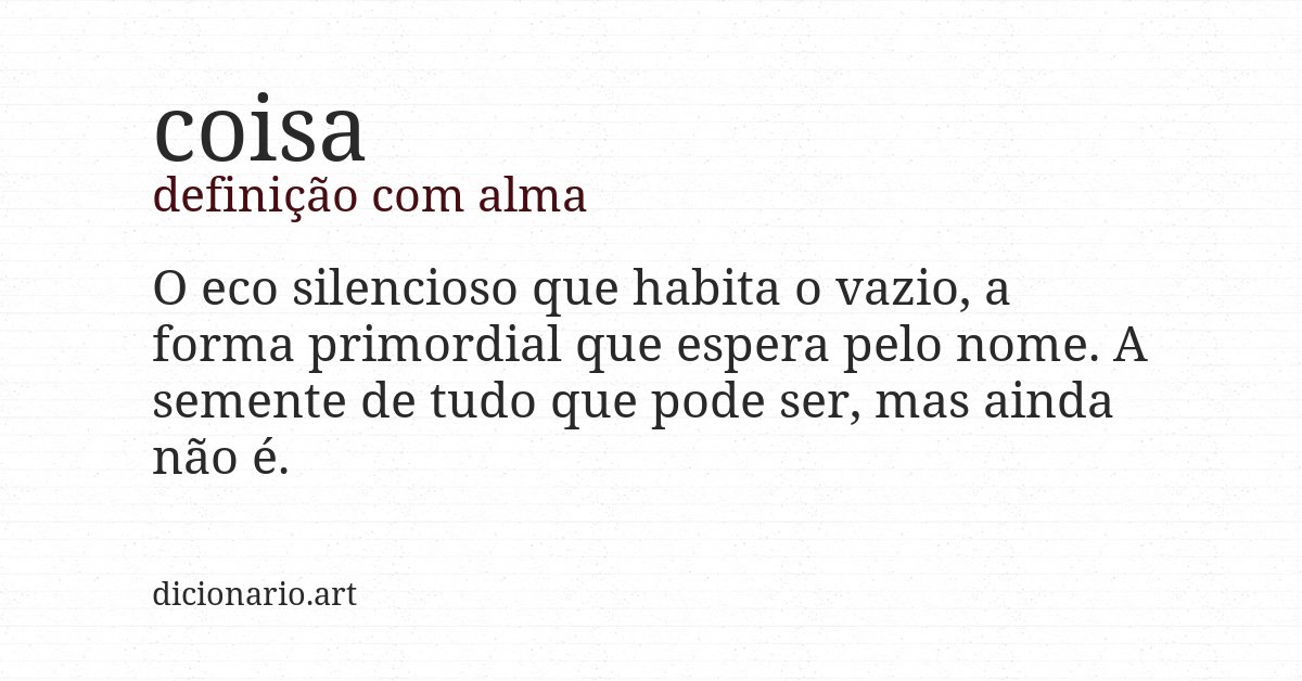 Definição com alma de coisa