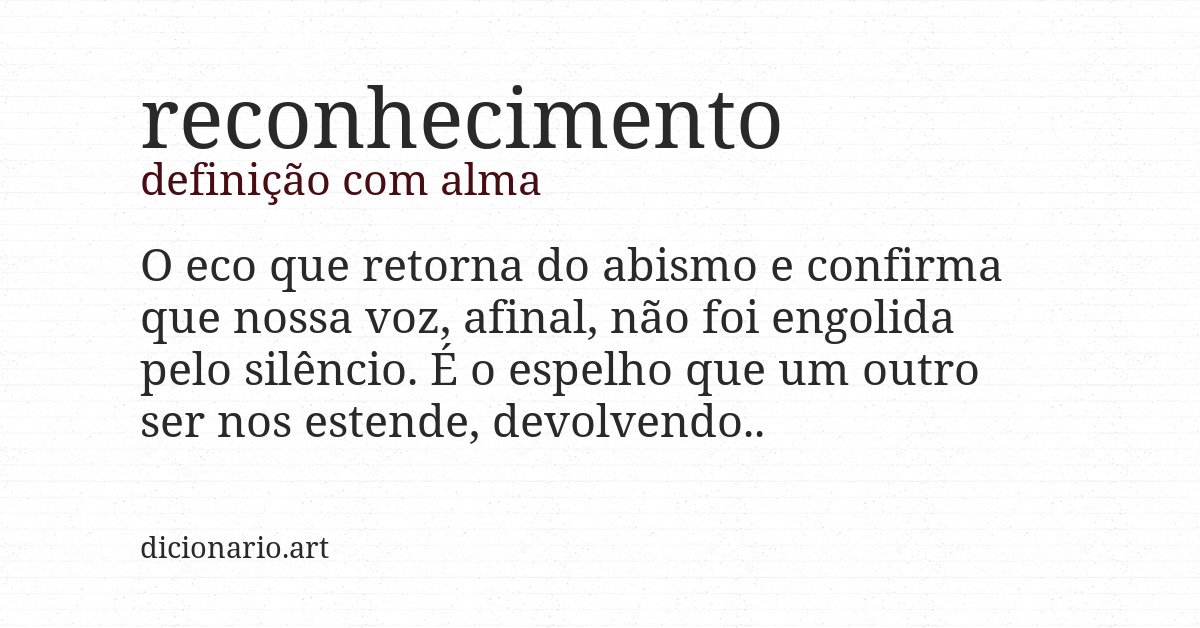 Definição com alma de reconhecimento