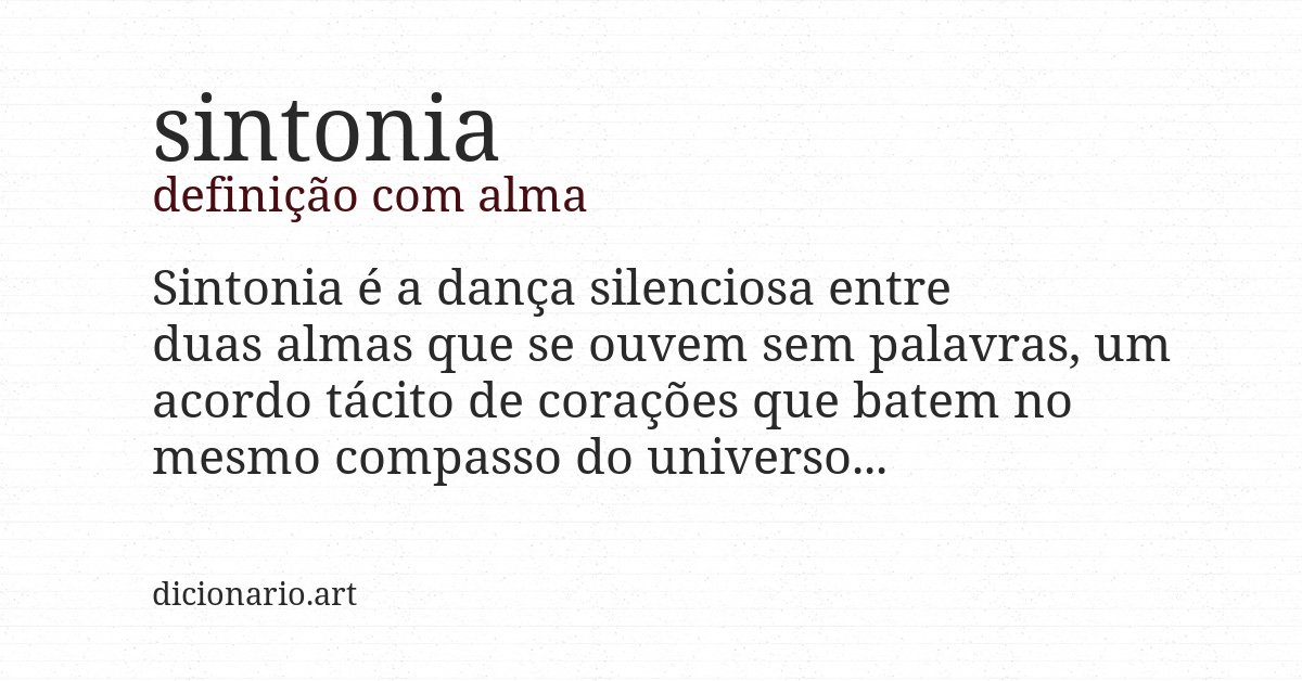 Definição com alma de sintonia