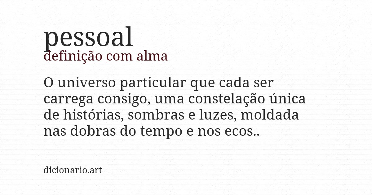 Definição com alma de pessoal