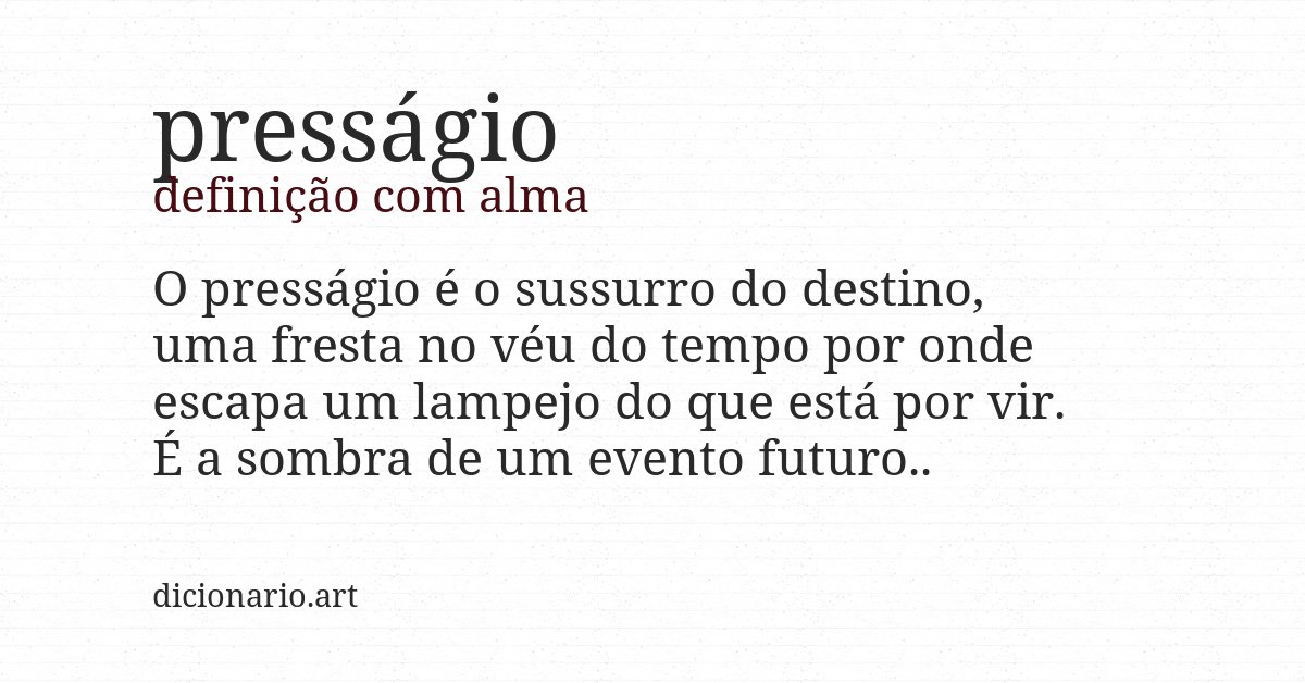 Definição com alma de presságio