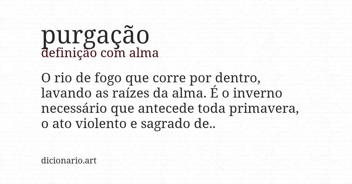 Definição com alma de purgação