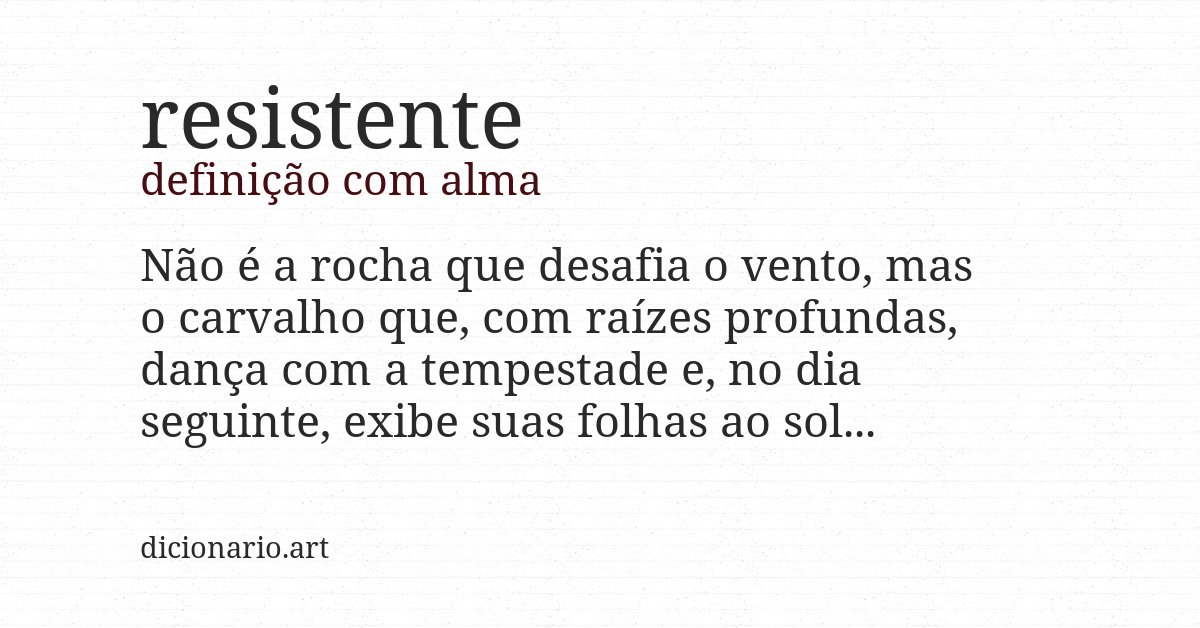 Definição com alma de resistente