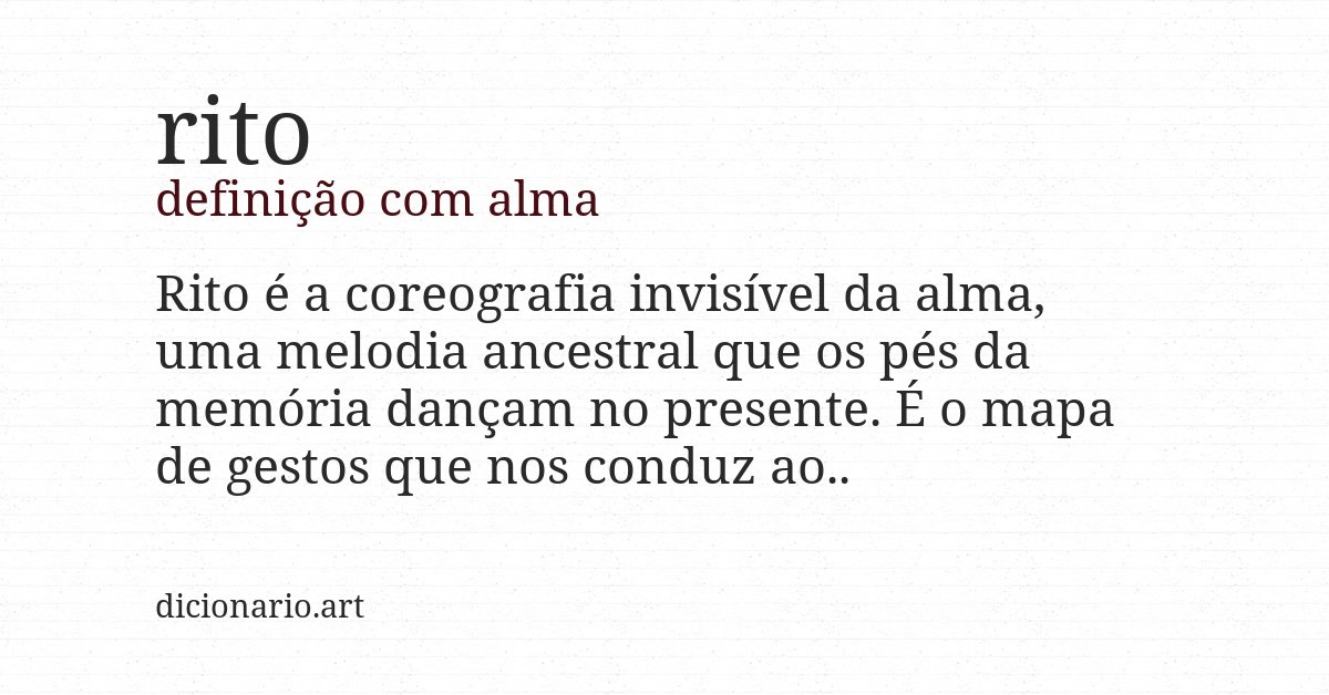 Definição com alma de rito