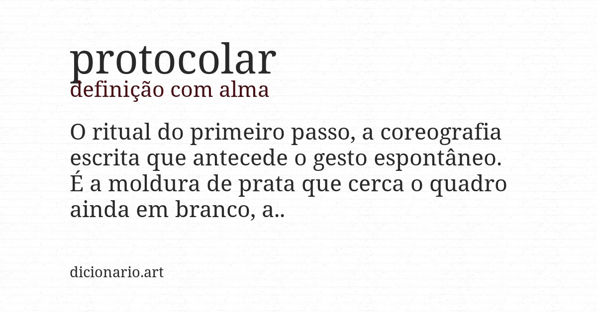 Definição com alma de protocolar