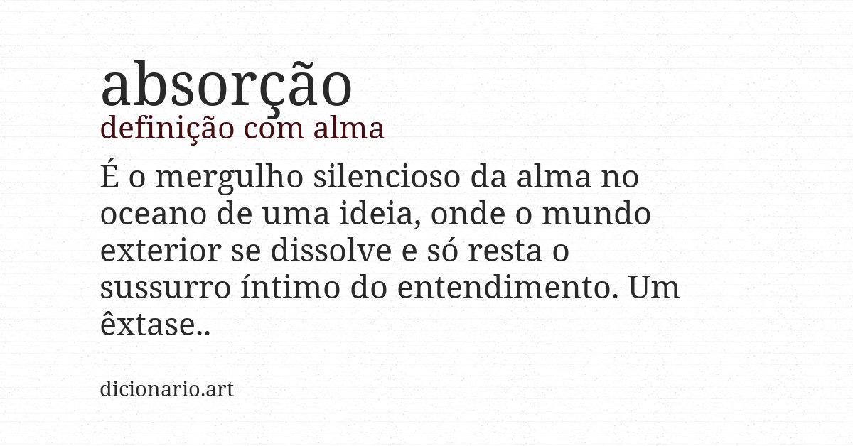 Definição com alma de absorção