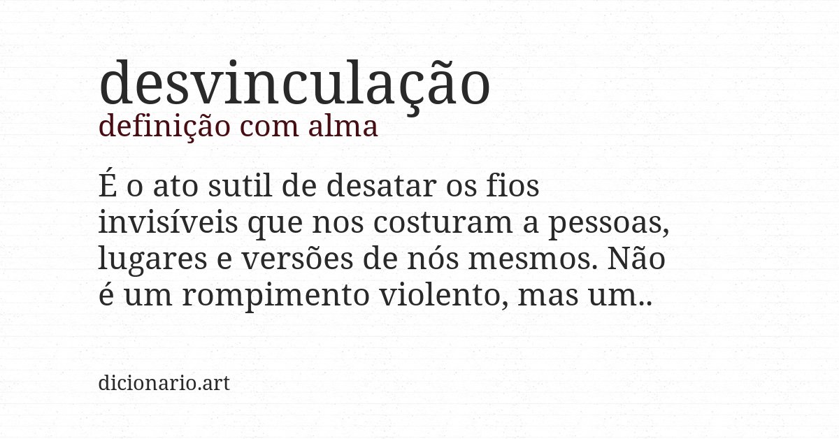 Definição com alma de desvinculação