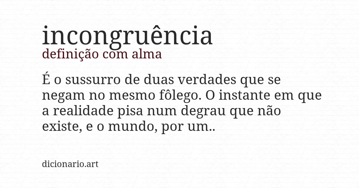 Definição com alma de incongruência