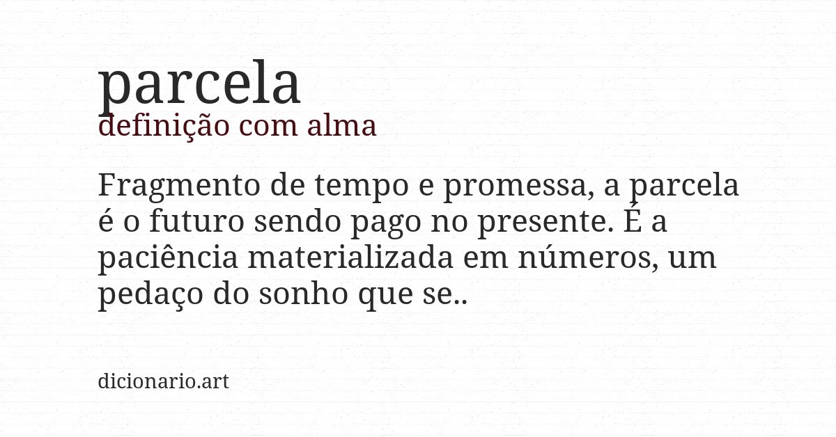 Definição com alma de parcela