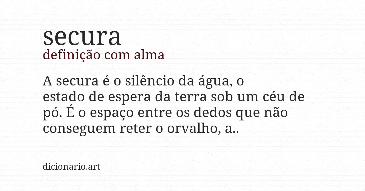 Definição com alma de secura