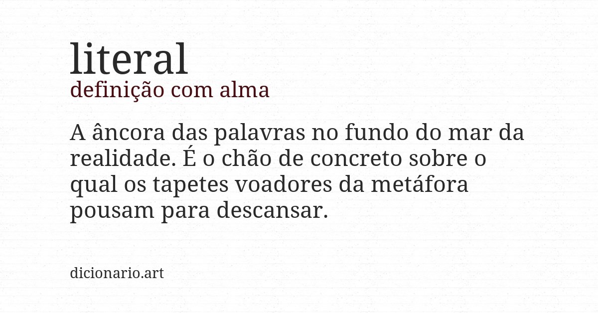 Definição com alma de literal