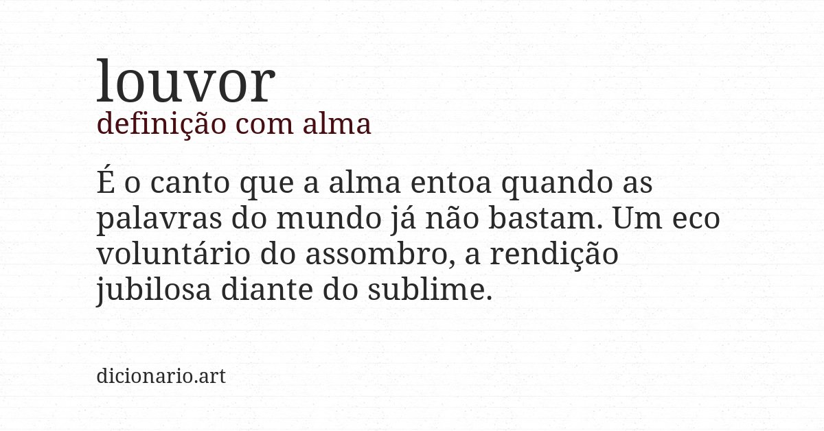 Definição com alma de louvor
