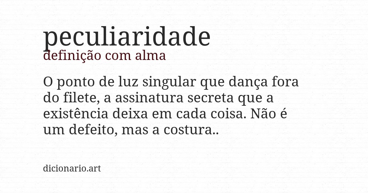 Definição com alma de peculiaridade